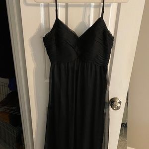 BHLDN black spaghetti strap gown